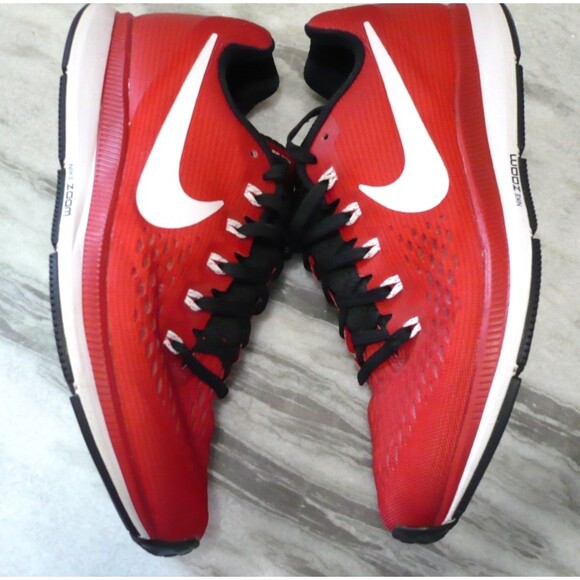 Men's Nike Team Zoom Pegasus 34 Red White Running Shoe Size 8 887009-601 NO Box - Picture 4 of 16